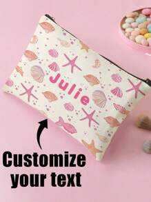 1 szt. Dostosowana nazwa/tekst Uroczy nadruk dinozaura Dwustronny zamek błyskawiczny Kosmetyczka, podróżna kosmetyczka do przechowywania, odpowiednia do przechowywania produktów do pielęgnacji skóry nastolatków, dostosowywana