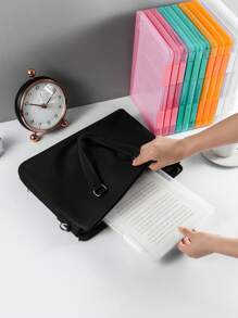 1/2pcs Simple Desk File A4 Document Box, Multi-Color A5 Paper Storage Plastic Transparent Bill Organizer Box, Office/Student Supplies School Supplies, Back To School