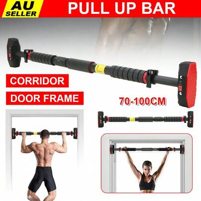 Portable Pull Up Bar Chin Up Bar 70-100cm Adjustable Push Up Bar Wall Gym Arm Fitness 200KG
