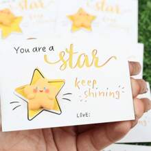 10pcs Cute Pink Resin Star 'You Are A Star' Card With Resin Star Statue - Perfect Charm For Family And Friends, Ideal Teacher'S Day, Thanksgiving, And Good Luck Gifts, Good Luck Charm | Whimsical Star Design | Resin Crafted Star, Star Stardust
