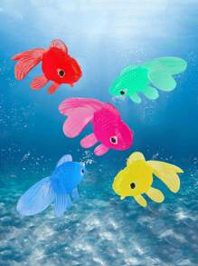 20/10 piezas Peces de goma suaves de colores surtidos, peces ornamentales flotantes, artículos esenciales de playa, accesorios de playa, flotador de piscina