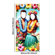 Tropical Hawaii Theme Hollow Polypropylene Banner, Vibrant Flower & Pineapple Design, Battery-Free, Suitable For Beach Party, Wedding & Aloha Celebration, Durable Polyester Tropical Decor