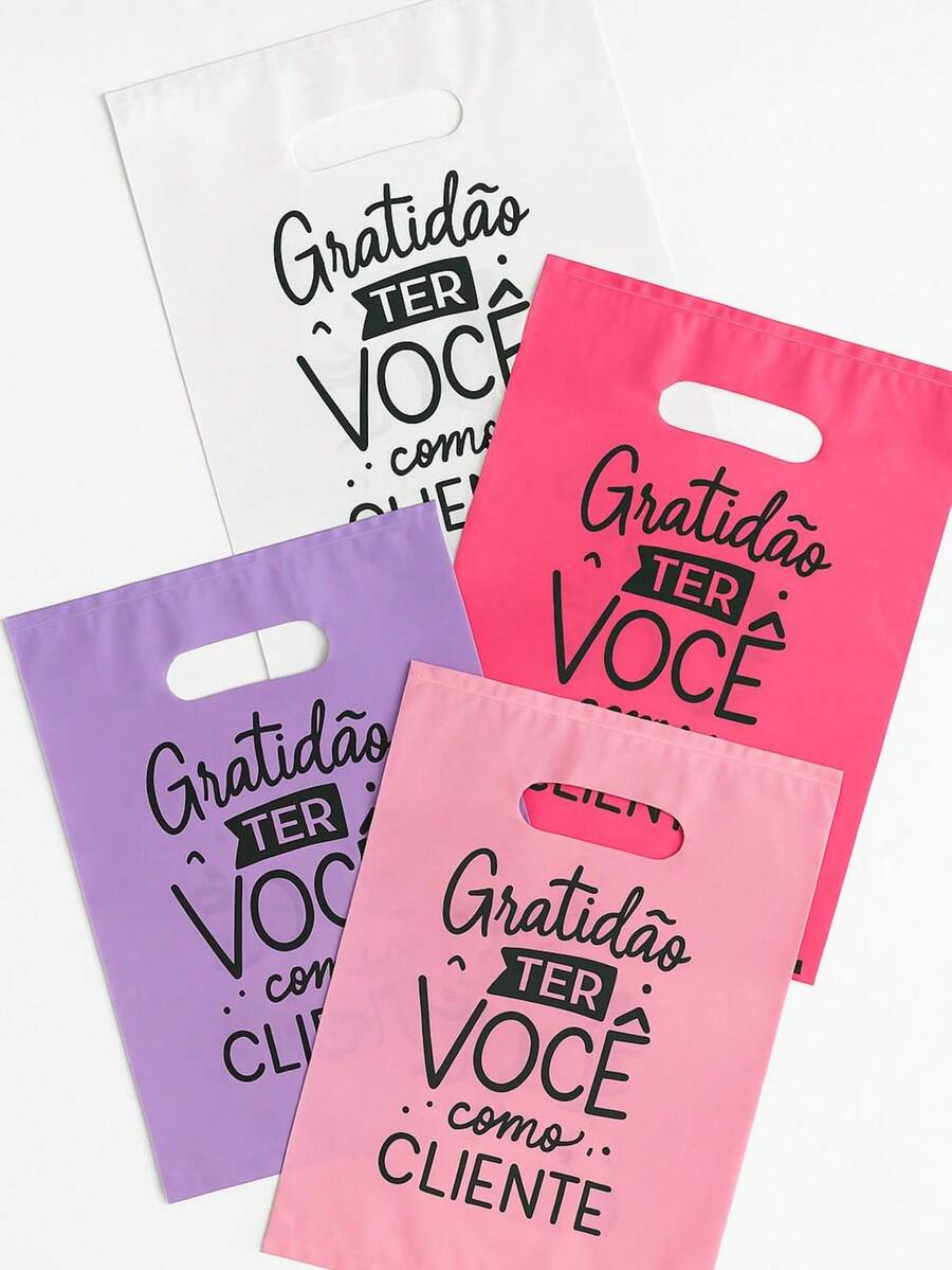 50 Personalized Plastic Bags - 16x20 / 20x30 / 25x35 / 30x40 / 40x50 Bags With Phrases - 淺粉色 - 查看 1