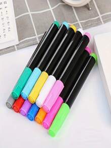 5pcs 12-Color Liquid Chalk Markers - Dustless, Water-Soluble, Suitable For Smooth Surfaces Like Glass, LED Boards, Chalkboards, Fine-Tipped, Art Supplies | Vibrant Markers | Random Color Styles, School Supplies,Back To School