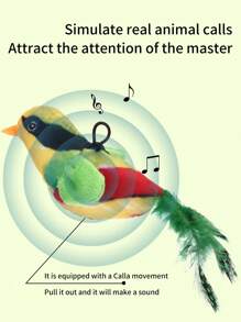 Juguete simulado de pájaro para gatos, seleccionado al azar - Un juguete de pájaro que a los gatos les gusta, un juguete que hace sonidos, un juguete para provocar a los gatos, un juguete para aliviar el aburrimiento de los gatos, se puede pegar al marco de la puerta y los gatos pueden jugar libremente. Adecuado para uso en interiores, adecuado para todos los gatos