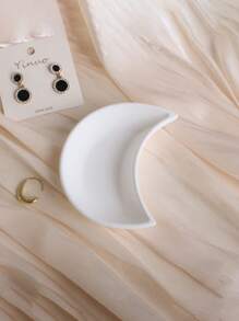 1 pieza Plato decorativo de concha blanca estilo SNS, accesorio de fondo para exhibición de joyería, prop para fotografía