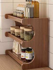 Estantería de 2/3/4 niveles con divisores de madera de bambú reforzados, perfecta para almacenar y organizar especias, bocadillos, tazas de café, libros y otros artículos en la cocina, el salón, la sala de estar, estanterías de almacenamiento.