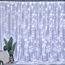 1pc Remote Control Window Curtain Fairy Lights String, 8 Modes, USB Powered, Suitable For Indoor Bedroom Window, Christmas, Ramadan, Wedding, Birthday Party Decor