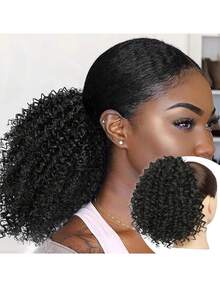 12 Inch Curly Wave Clip-In Ponytail Extension For Women - Synthetic Hair With Adjustable Drawstring, Natural Look & Secure Clip-In Design For Weddings, Parties, Everyday Use - All Ethnicities, Ponytail Hair Extensions - Multicolor - View 8