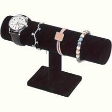 Luxuriöser Samtausstellungsständer für Armbänder und Halsketten, geeignet für Nachtmärkte und Stände, auch für die Präsentation von Uhren, Fußkettchen und anderen Schmuckstücken, Schmuckständer zur Präsentation von Halsketten, Armbändern, Uhren - stabiler Kunststoff-Ovalorganizer mit schwarzer samt-ähnlicher Oberfläche, vielseitige Aufbewahrung für den Schreibtisch für Frauen, Valentinstag, Geburtstag Geschenk, Halsketten Präsentationsständer, elegante Präsentation, stabile Baukonstruktion