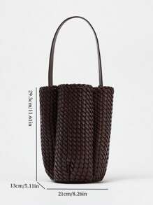 Bolso tipo cubo con efecto tejido, nuevo diseño de moda de bolso de mano, bolso de hombro, bolso de diseñador de tote pequeño para mujer