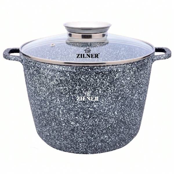 GARNEK GARNEK CERAMICZNO-MARMUROWY GŁĘBOKI Z POKRYWKĄ 28CM 10,2L