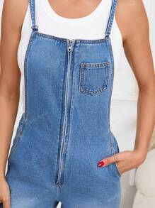 25 AW Automne Vêtements Femmes Salopette en jean décontractée à dos croisé et jambes larges avec bretelles réglables et grandes poches arrière, parfaite pour les vacances, les sorties et les tenues quotidiennes