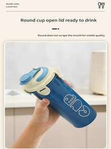 2件套分层隔层午餐盒、水杯、便携式便当盒套装、密封午餐盒、学生简易午餐盒、学校用品