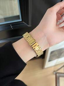 1pc Apple Watch Band For Men Women Thin & Slim Metal Watchband Compatible With Apple Watch Series 10, Series 9 Ultra, 8, 7, SE, 6, 5, 4, 3, 2, 1 Fashion Smart Watch Band Stainless Steel Wrist Strap For Apple Watch Band 40mm, 42mm, 44mm, 45mm, 49mm, 38mm, 41mm, 46mm