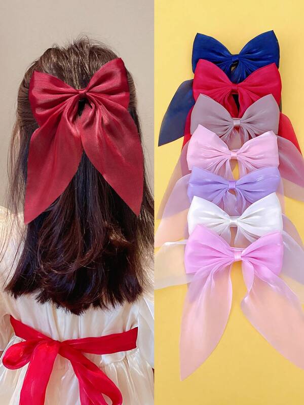 Juego de 7 pasadores de mariposa brillantes de unicolor con estilo bohemio y dulce princesa, pasadores para el cabello y la flequillo de niñas