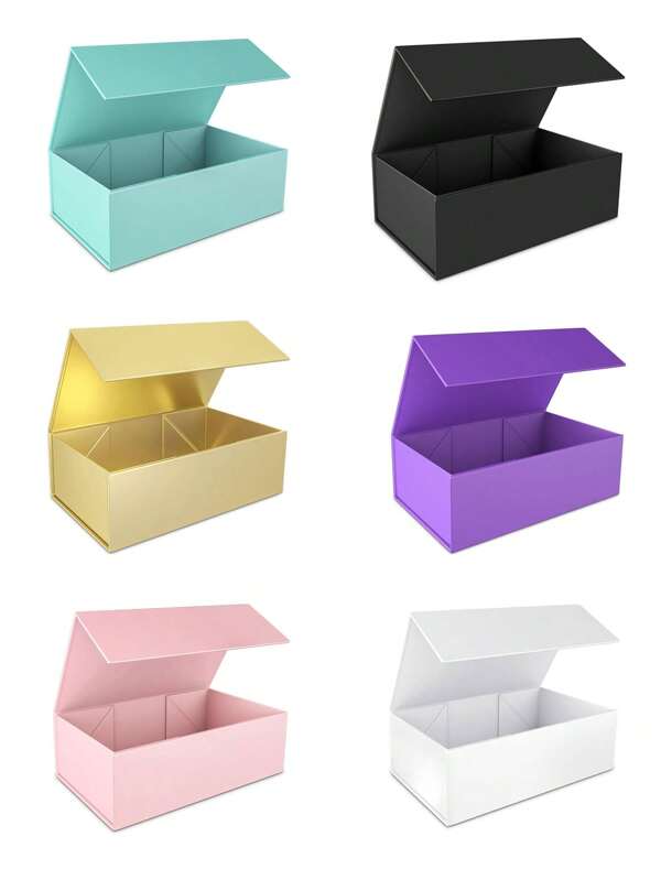 1pc- Gift Box With Lid, Rectangle Foldable, Suitable For Best Man Proposal Box, Wedding, Christmas, Halloween, Birthday Gift Packaging (Pink)