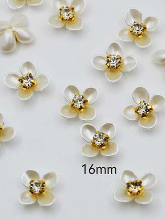 100/50/30pcs/Pack 16mm 4-Petal Shiny Crystal Rhinestones, DIY Decoration For Clothing, Bags, Shoes