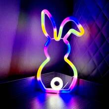 1pc Illuminated LED Light Box, Black LED Letter Light Box For Home Theatre, DIY Word Combination, Family Activities, Home Decor Lighting, Alien/Rabbit Neon Light For Girl Bedroom - White - View 70
