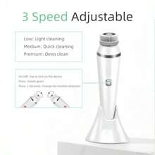 Cepillo de limpieza facial recargable, exfoliante y masajeador eléctrico facial para una limpieza en profundidad con 3 velocidades ajustables y resistente al agua. Incluye 4 cabezales de cepillo Whitez001