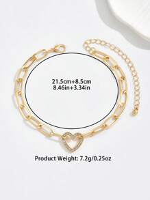 1 Stück modische, feine Herz Kette Fußkette für Frauen, eleganter Charm, geeignet für Partys, Urlaub, Geschenk