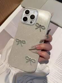 Funda de teléfono con cámara de lujo, brillante, con cristales de bling, compatible con iPhone 16, 15, 14, 13, 12, 11 Pro Max Plus, con tapa trasera suave y transparente con purpurina 3D, a prueba de agua, a prueba de golpes y resistente a los arañazos