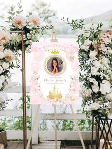 1 pieza - Póster de graduación personalizado con estilo negro y dorado, póster de graduación personalizado sin marco de lona, póster de bienvenida a la graduación, póster de fiesta de graduación personalizado, plantilla de cartel de bienvenida a la fiesta de graduación, póster de bienvenida a la graduación con patrón de globos dorados - Multicolor - Ver 2