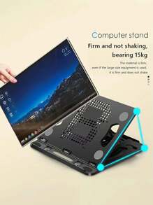Support pour ordinateur portable, support portable pliable, support pour ordinateur portable de jeu, châssis rotatif à 360°, tapis antidérapant en ABS et silicone, peut être placé dans un sac à dos ou un tiroir, facile à transporter, peut basculer entre les modes d'écran horizontal et vertical, bonne dissipation de la chaleur, compatible avec tous les ordinateurs portables, tablettes et téléphones portables de 10 à 17 pouces