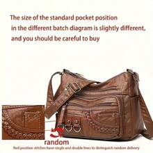 棕色斜挎包，黑色编织斜挎包，女士时尚钱包 | 多拉链封口，涤纶衬里，金属装饰