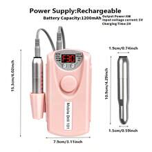 DENGXUN Nail Salon Professional Nail Drill, Nail Tech Supplies, Nail Supplies, USB Rechargeable Home And Salon Nail Polish Shape Tool, A Great Tool For Women's Nail Art, Great Gift Ideas For Christmas And Valentine's Day