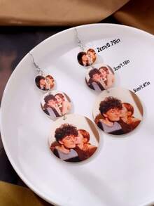 Customized Photo Acrylic Dangle Earrings, Multiple Colorful Images Bohemian Style Bridal Party Gifts, Anniversary Presents For Girlfriend, Unique Fashion Jewelry For Women, Suitable For Daily Wear, Party, Anniversary, Valentine's Day, Mother's Day, Wedding, Graduation, Christmas