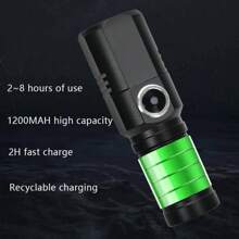 1pc XHP50 High Lumen Flashlight | Adjustable Focus Design + 3 Brightness Modes | Type-C Fast Charging | Overcharge Protection + Multi-Stage Cooling + Waterproof | Essential For Outdoor Adventure, Night Fishing, Emergency Rescue