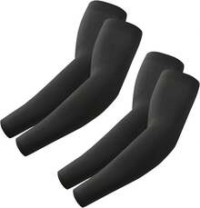 Mangas de Brazo UV Protectoras Unisex: Ideal para Voleibol y Golf - 2 Pares - 2 Negro - Ver 13