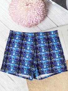 10pcs Assorted Casual Sports Basic Knit Moisture Wicking Fabric Relaxed Fit Printed Lounge Pants, Soft, Comfortable, Elastic Waist Boxers For Everyday Use, Plus Size