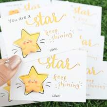 10pcs Cute Pink Resin Star 'You Are A Star' Card With Resin Star Statue - Perfect Charm For Family And Friends, Ideal Teacher'S Day, Thanksgiving, And Good Luck Gifts, Good Luck Charm | Whimsical Star Design | Resin Crafted Star, Star Stardust
