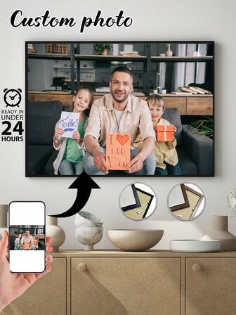 1 pieza, marco opcional, pintura en lienzo personalizada, foto personalizada, Navidad, decoraciones navideñas, arte de pared creativo único, adecuado para fiesta de cumpleaños, aniversario, decoración del hogar, impresión HD, preservación de recuerdos, guardando momentos hermosos, el regalo de Navidad ideal, perfecto para la decoración de la habitación