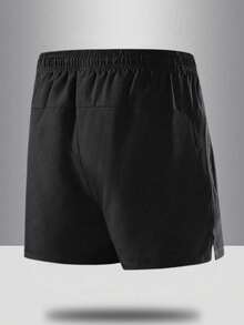 1pc High Quality Men's Lightweight Breathable Quick-Drying Gym Shorts, Black, Summer, 2000s Style - Black - View 4