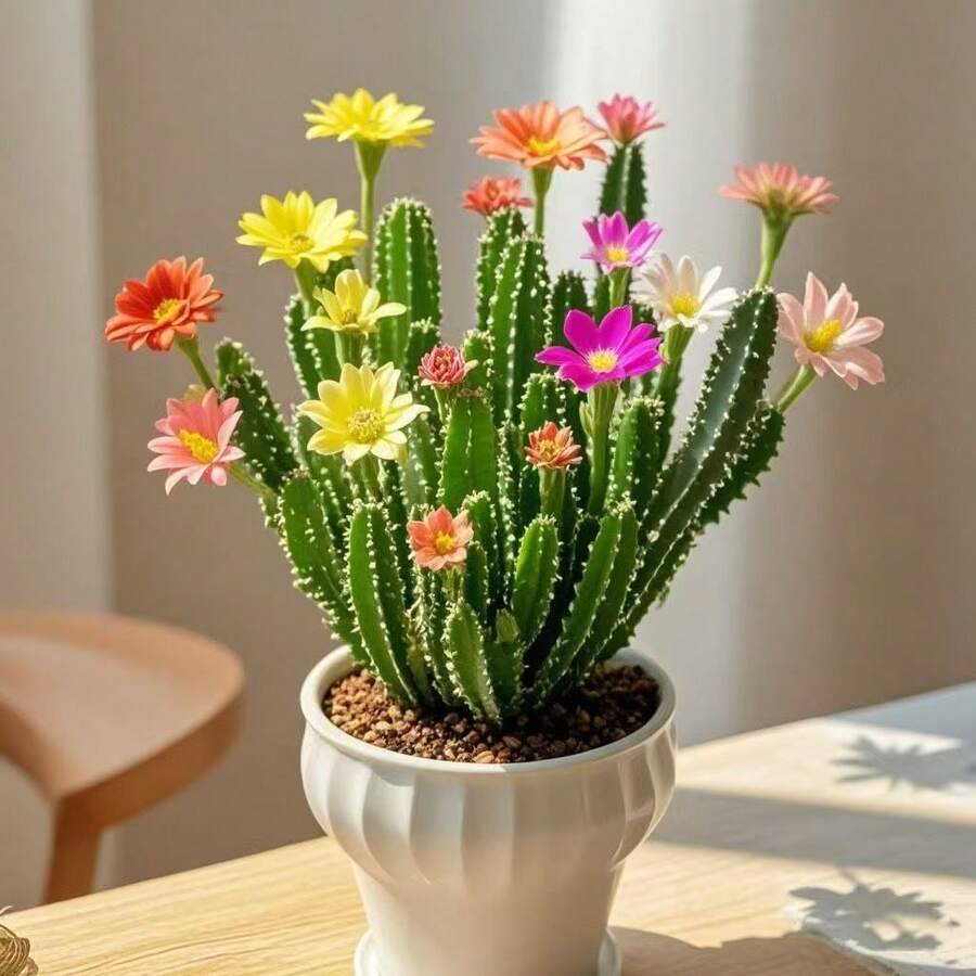 50 Cactus Seed Combination, Mixed Cactus Species, 1. Colorful Cactus, Delicious Fruits, Colorful Flowers, Drought Resistant, Suitable For Desert Garden Or Windowsill Outdoor Planting Flower Plants Gardening Nature