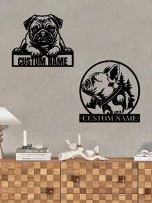 1 pieza Decoración de pared de arte de metal personalizable con salchicha dóberman con texto personalizado, silueta de perro con flores, cartel de metal para amantes de las mascotas, regalo personalizado para propietarios de perros, decoración colgante interior y exterior para amantes de los perros, regalos de Navidad, ornamentos, decoración del hogar, decoración de pared, decoración de habitación, decoración de la sala de estar, decoración de dormitorio, decoración de baño, decoración de cocina, decoración de la casa, regalos personalizados, regalos personalizados, decoración de jardín al aire libre