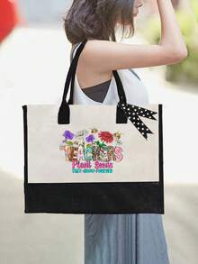 教师图案手提包带肩带和化妆包，（1个大包和2个小包），便携式休闲收纳手提包，多功能购物袋，带侧袋的个性化礼品袋，带围巾的沙滩包，适合教师，单肩包，日常使用，约会，度假，海滩，旅行，通勤，学生，母亲节礼物，教师节礼物，毕业礼物，（拉链随机）