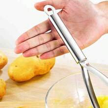 Potato Masher,Heavy Duty Stainless Steel Kitchen Steel Potato Masher,Mashed Potatoes, Vegetables And Fruits. - Silver - View 6