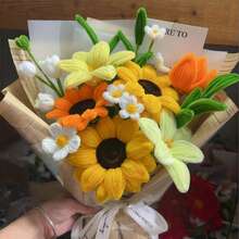 400/573 件套毛根花艺套装，包含毛根花茎、花蕊、绿色工艺胶带、热熔胶棒，适用于各种 DIY 手工项目，4 种颜色可选，可作为毕业礼物、母亲节礼物或情人节礼物。 - 黃色 - 查看 12