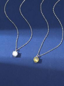 1 Pieza Colgante De Acero Inoxidable Con Forma De Gota De Agua Simple Y Elegante Para Mujer, Collar De Clavícula De Uso Diario Que Combina Con Todo