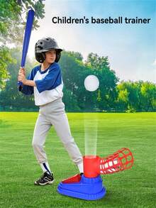 Kids Fun Baseball Launcher Toy Set, Retractable Baseball Bat, Foot-Operated Semi-Automatic Baseball Launcher, Interactive Indoor/Outdoor Baseball Training Equipment, Birthday Gift For Boys And Girls 3+ Years Old - 彩色 - 查看 2
