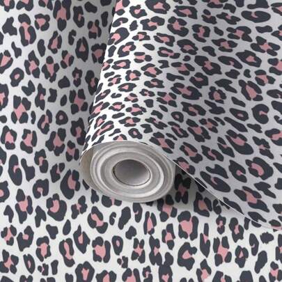 Boho Peel And Stick Wallpaper Pink Leopard Print Pattern Vinyl Self Adhesive Contact Paper Removable Waterproof Wall Paper For Nursery Room Bathroom Shelves Cabinet Renter Friendly Walls Decor