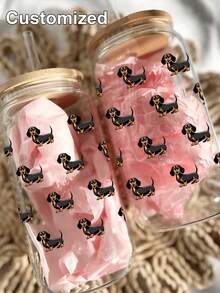 Customized Glass Cup, Personalized Glass Cup With Full-Print Pattern, Customized Water Cup, Bridesmaid Cup, Iced Coffee Cup, Personalized Gift, Proposal Gift Box, Birthday Gift, Bride Gift, Easy To Clean, Exquisite, High-Quality Customization, Personalized, Unique Ideal Gift For Her, Boyfriend, Girlfriend, Dad, Mom, Family, Friends, Son, Daughter, Students, Office Workers (DIY Assembly, Very Fun~)