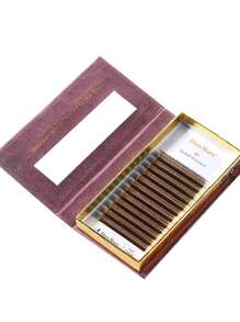 DeceMars Extensões de Cílios em Forma de W 5D, Encaracolamento C D Dd 0,07mm, Cílios Postiços Marrons, 12 Fileiras em 1 Bandeja