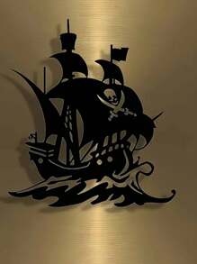 1 pièce Décoration murale en métal élégante et minimaliste d'un bateau de pirate, décoration pour la maison, la chambre à coucher, le salon. Cadeau pour pendaison de crémaillère, fête des pères, anniversaire, mariage, remise de diplôme
