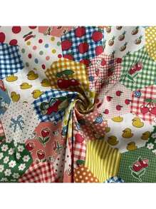 1 Yard Colorful Pattern Flower Patchwork Quilting Fabric Decorative Fabric For DIY Handmade Craft For Upholstery And Home Accents, ,36inch X 58inch(91cmx148cm)