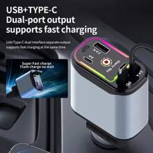 YITUMU Caricabatterie da auto Starlight, caricabatterie per auto USB-C da 66W, caricabatterie per auto retrattile 4 in 1 con 2 porte USB, caricabatterie per telefono da auto, caricabatterie per auto veloce per iOS e Android